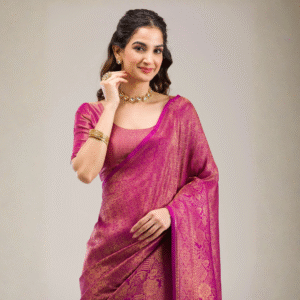 Purple Zariwork Soft Silk Saree